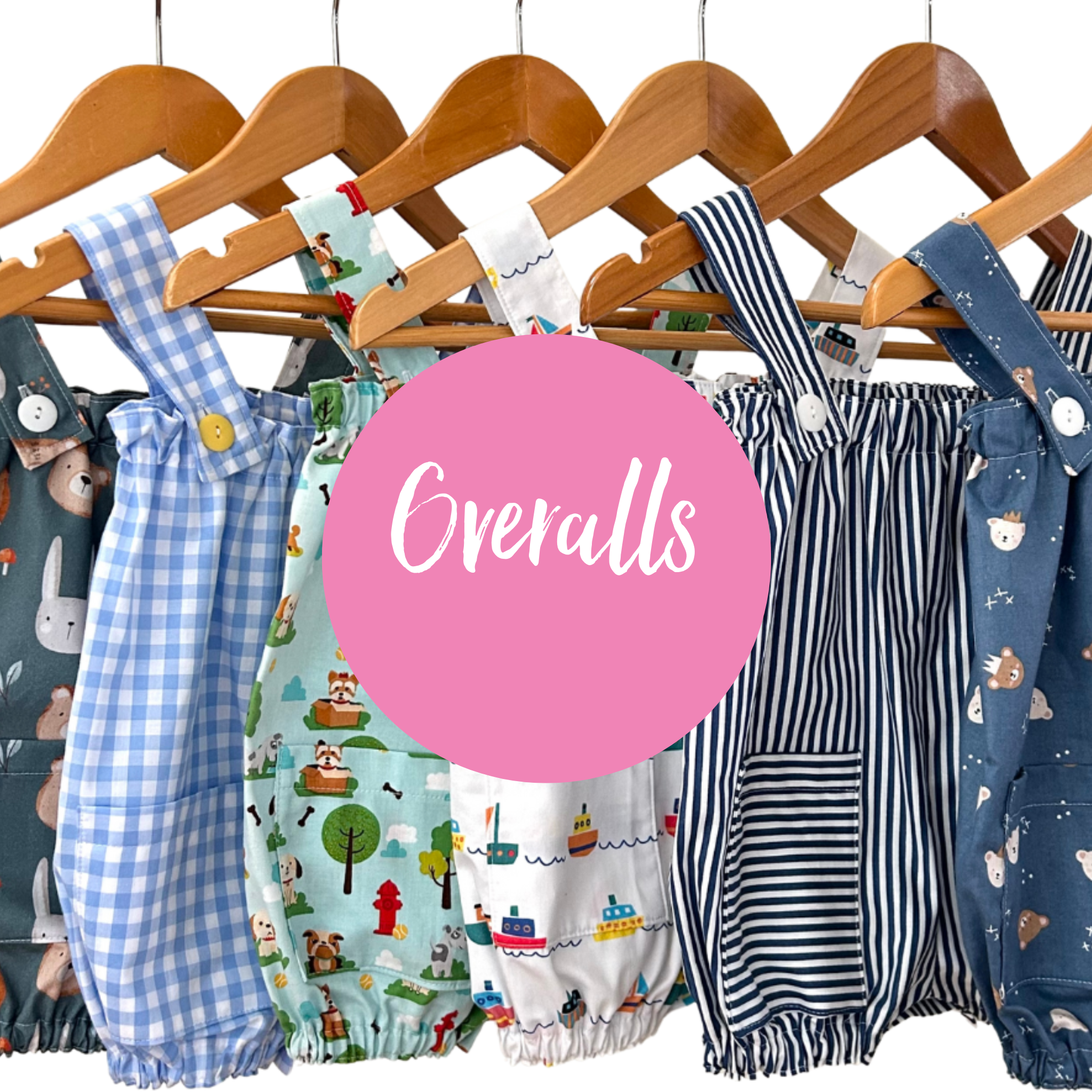 Baby boy overalls, 100% cotton, handmade in Australia.