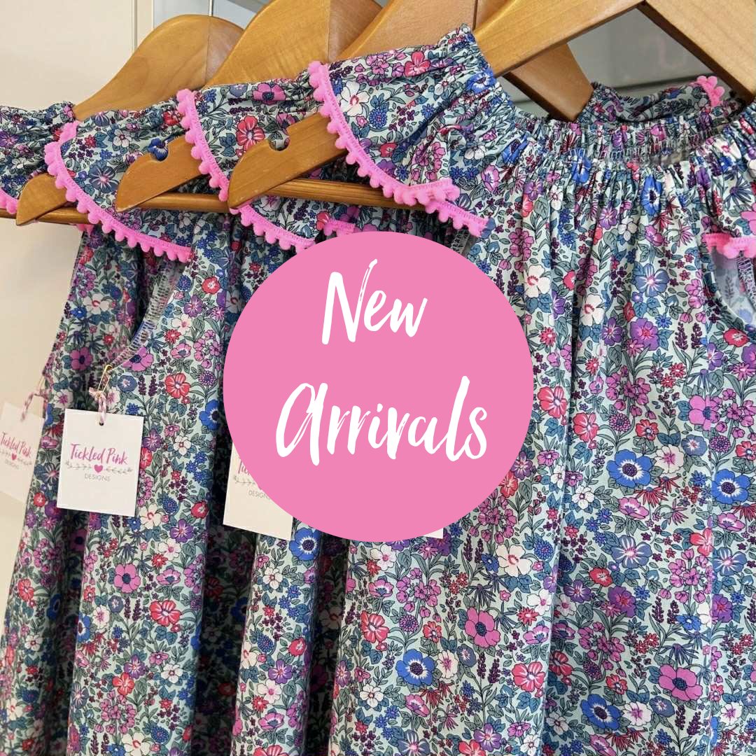 Girls Handmade floral Flutter Sleeve Dresses.