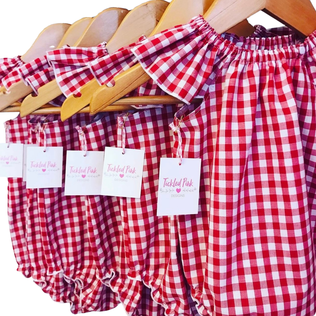 Red Gingham Love Flutter Romper