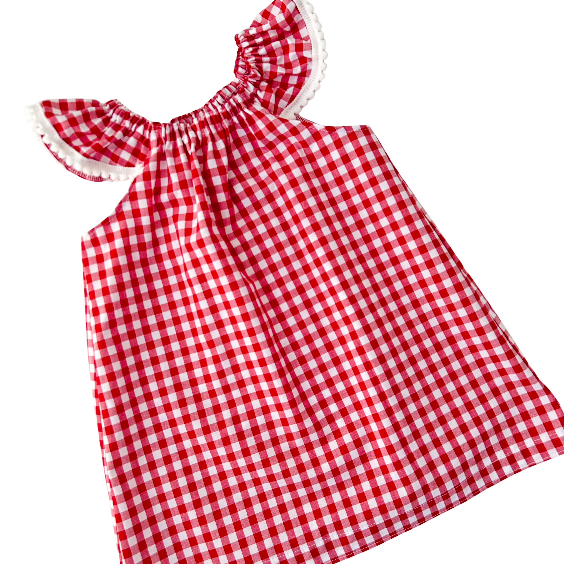 Red Gingham Love Flutter Dress