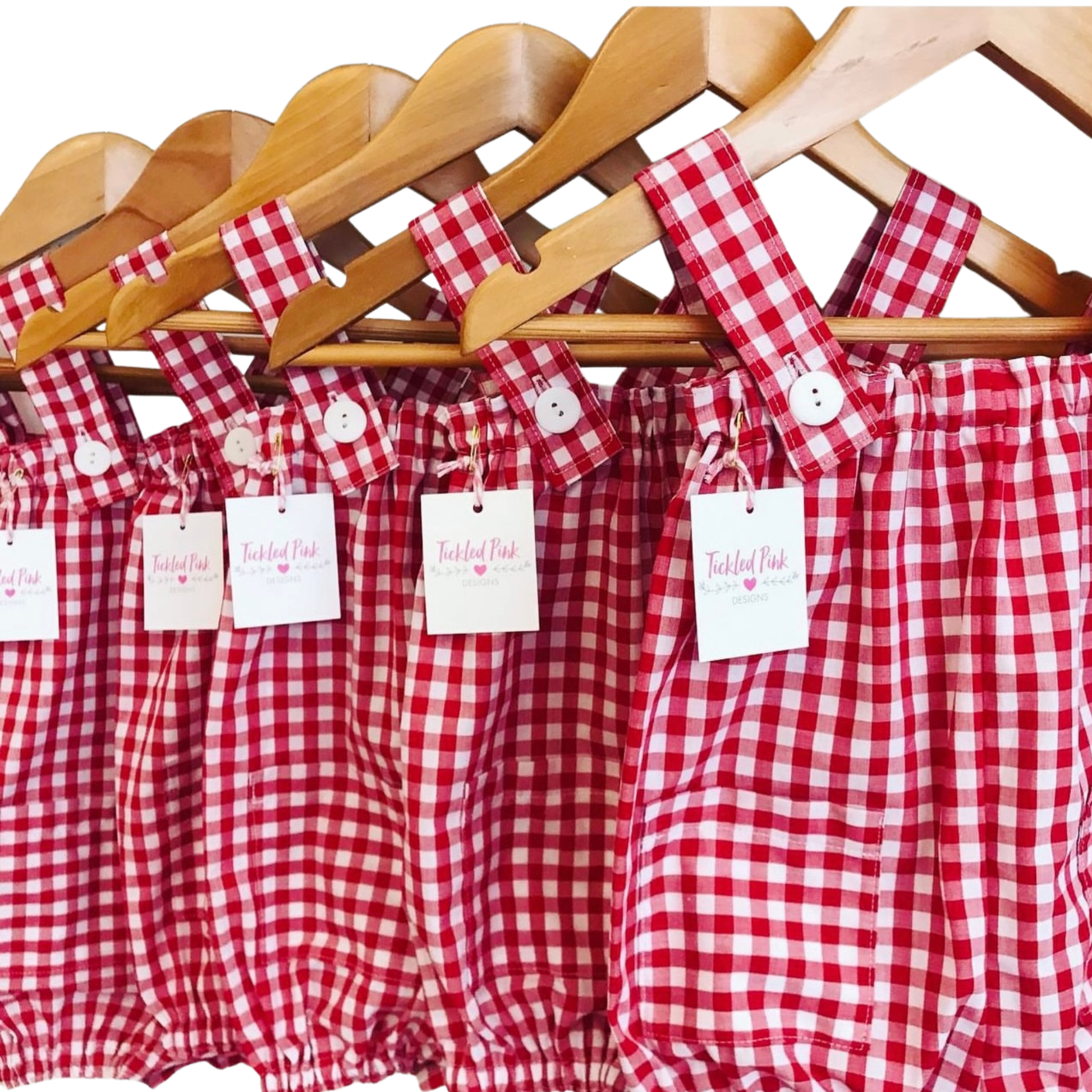 Red Gingham Love Overalls