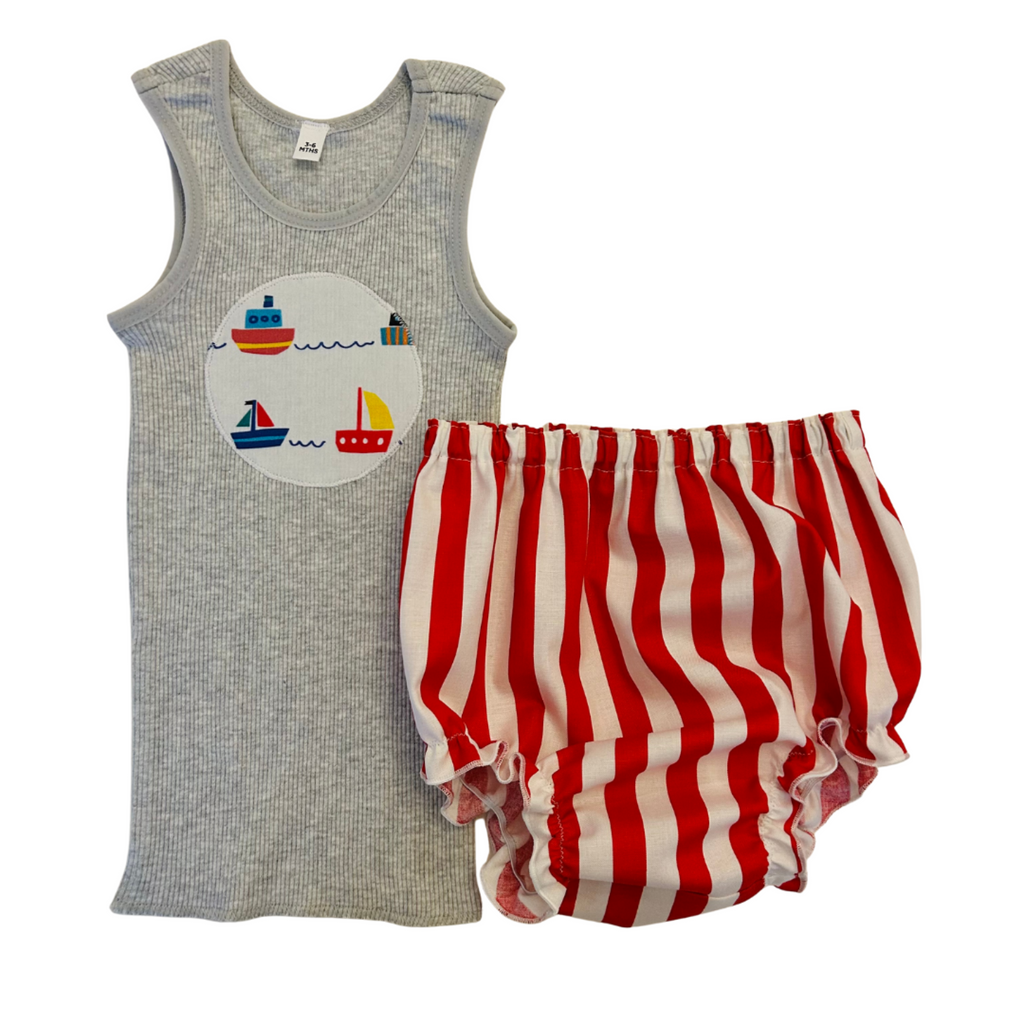 Ahoy Sailor Singlet & Bloomer Set