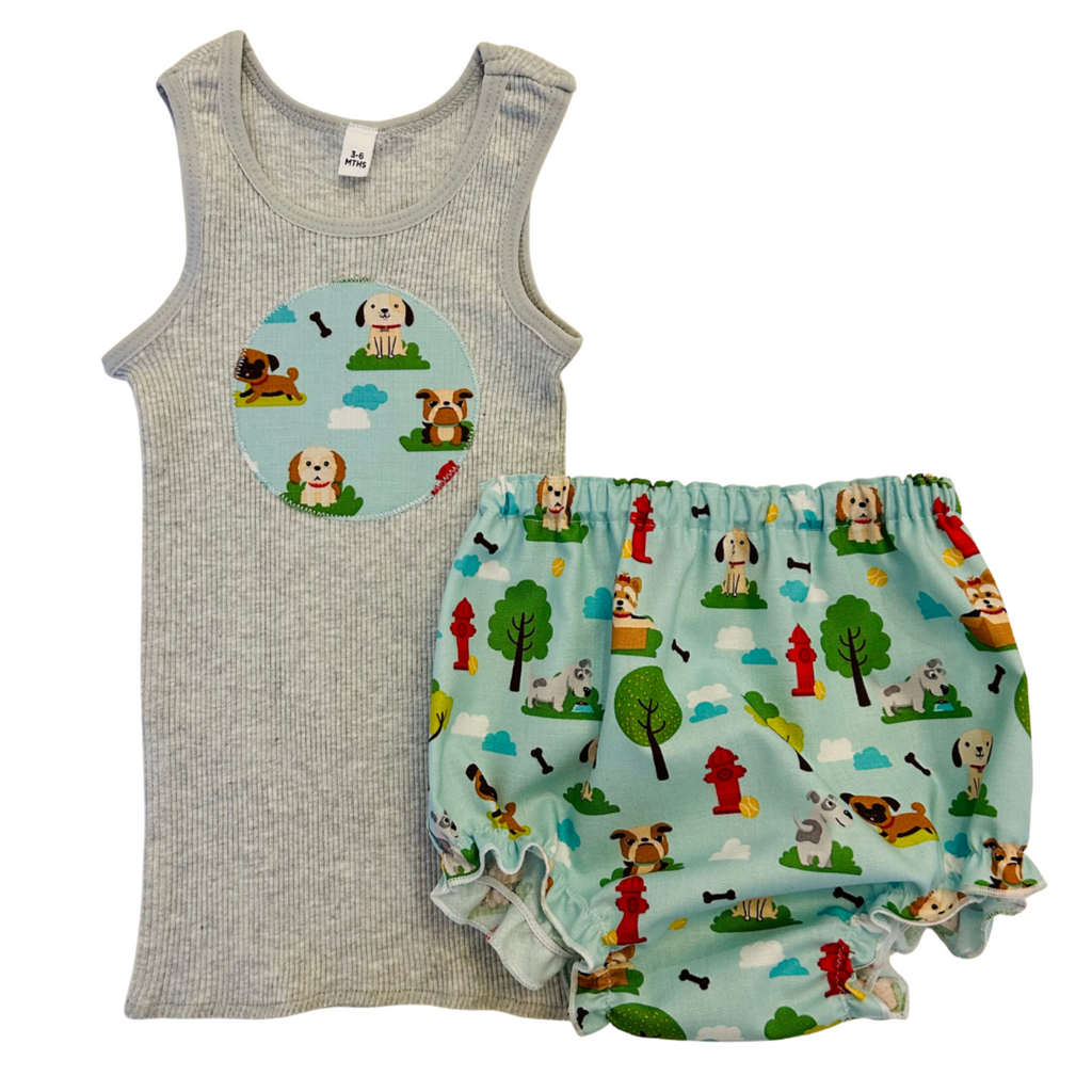 Dogs Day Out Singlet & Bloomer Set