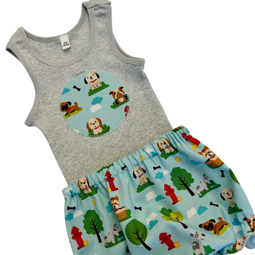 Dogs Day Out Singlet & Bloomer Set