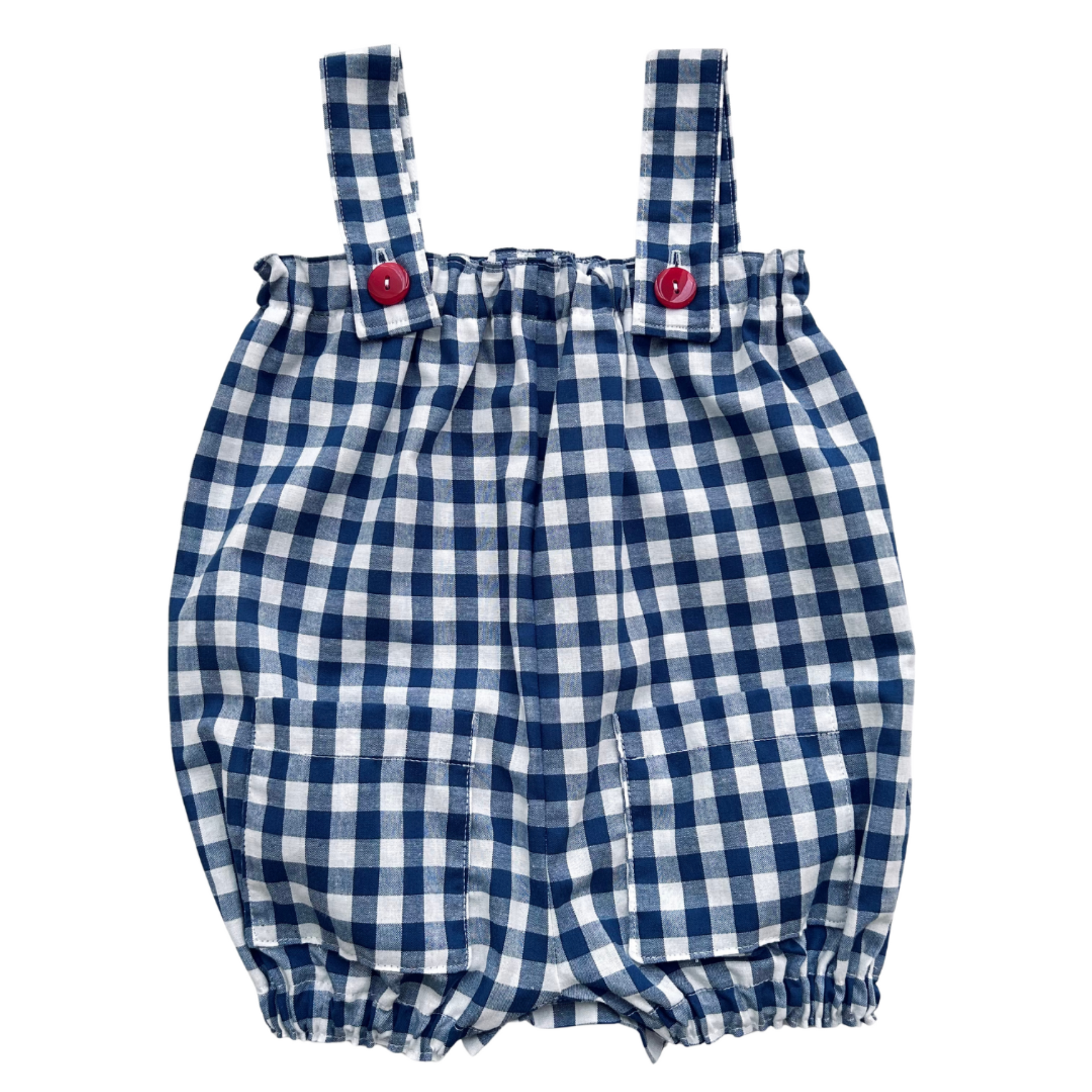 Navy Gingham Love Overalls