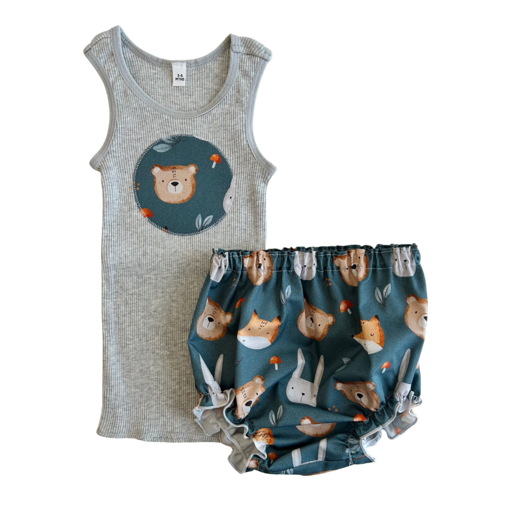 Woodland Friends Singlet & Bloomer Set