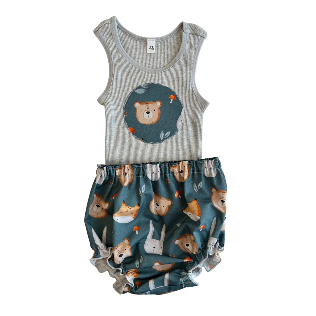 Woodland Friends Singlet & Bloomer Set