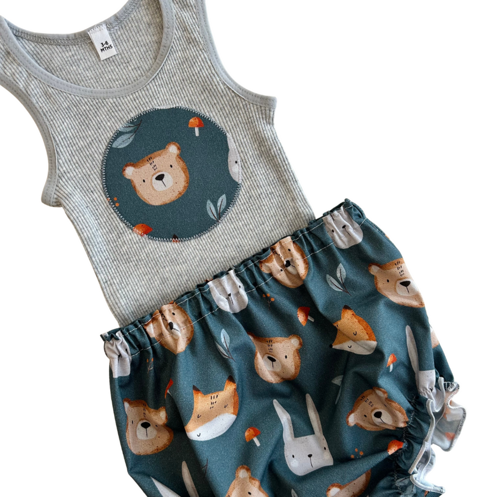 Woodland Friends Singlet & Bloomer Set