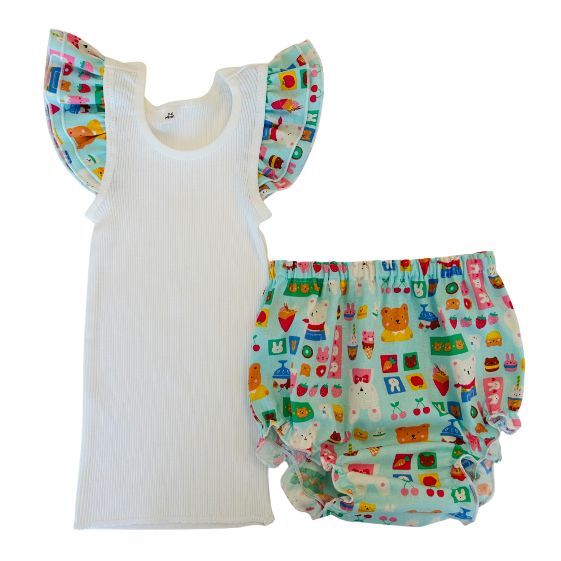 Bunnies & Bears Frilly Singlet & Bloomer Set