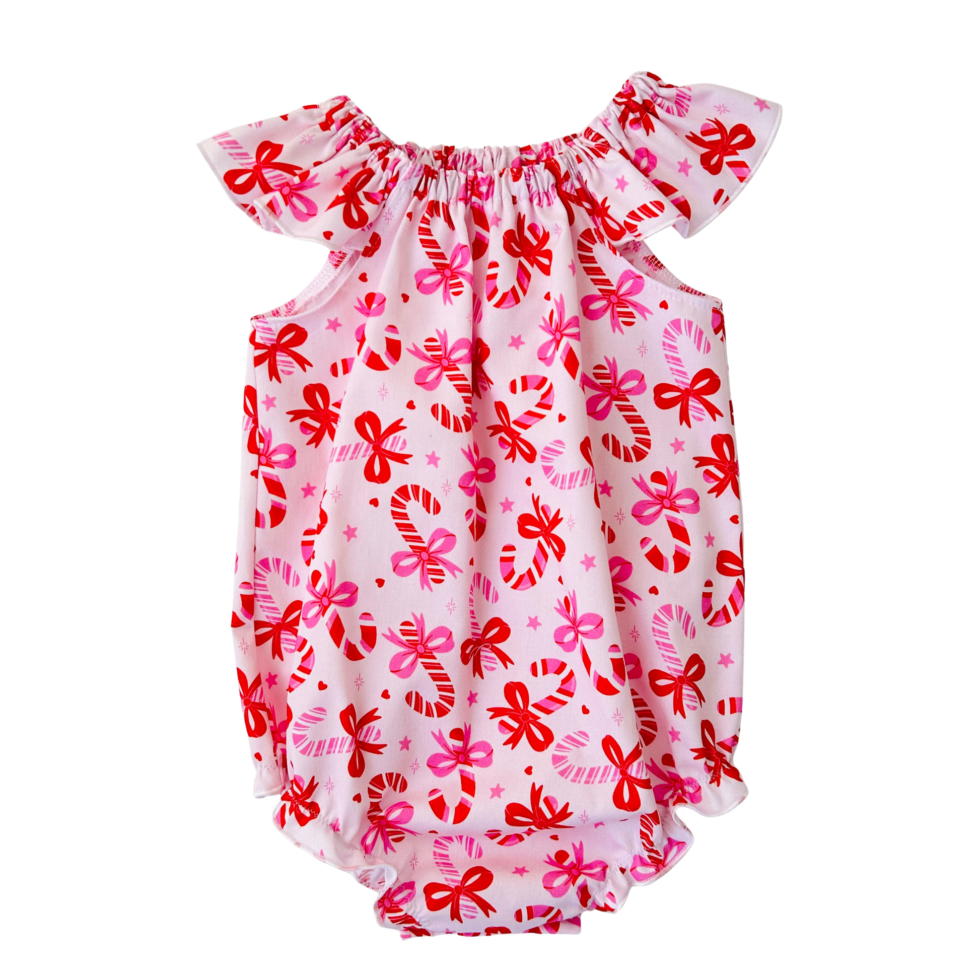Candy Cane Love Flutter Romper