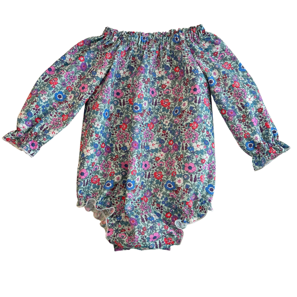 Vintage Floral Smock Romper