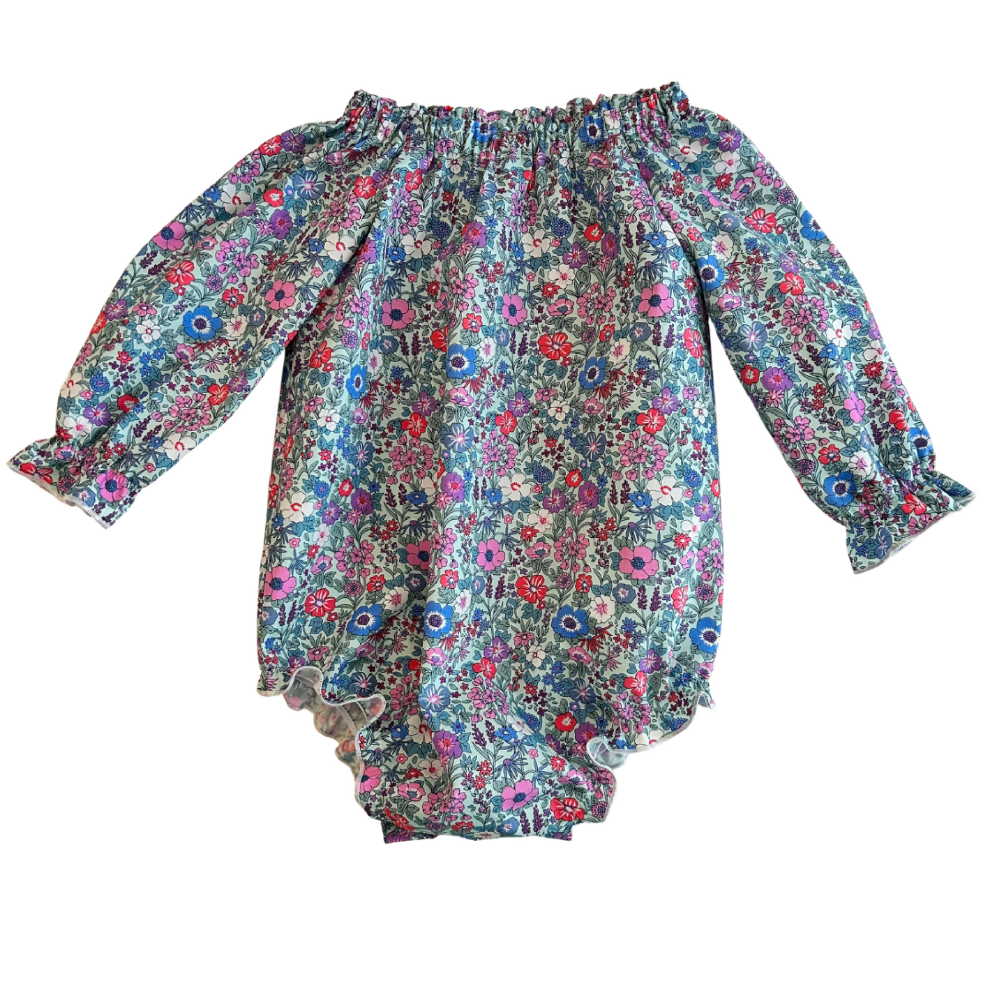 Vintage Floral Smock Romper