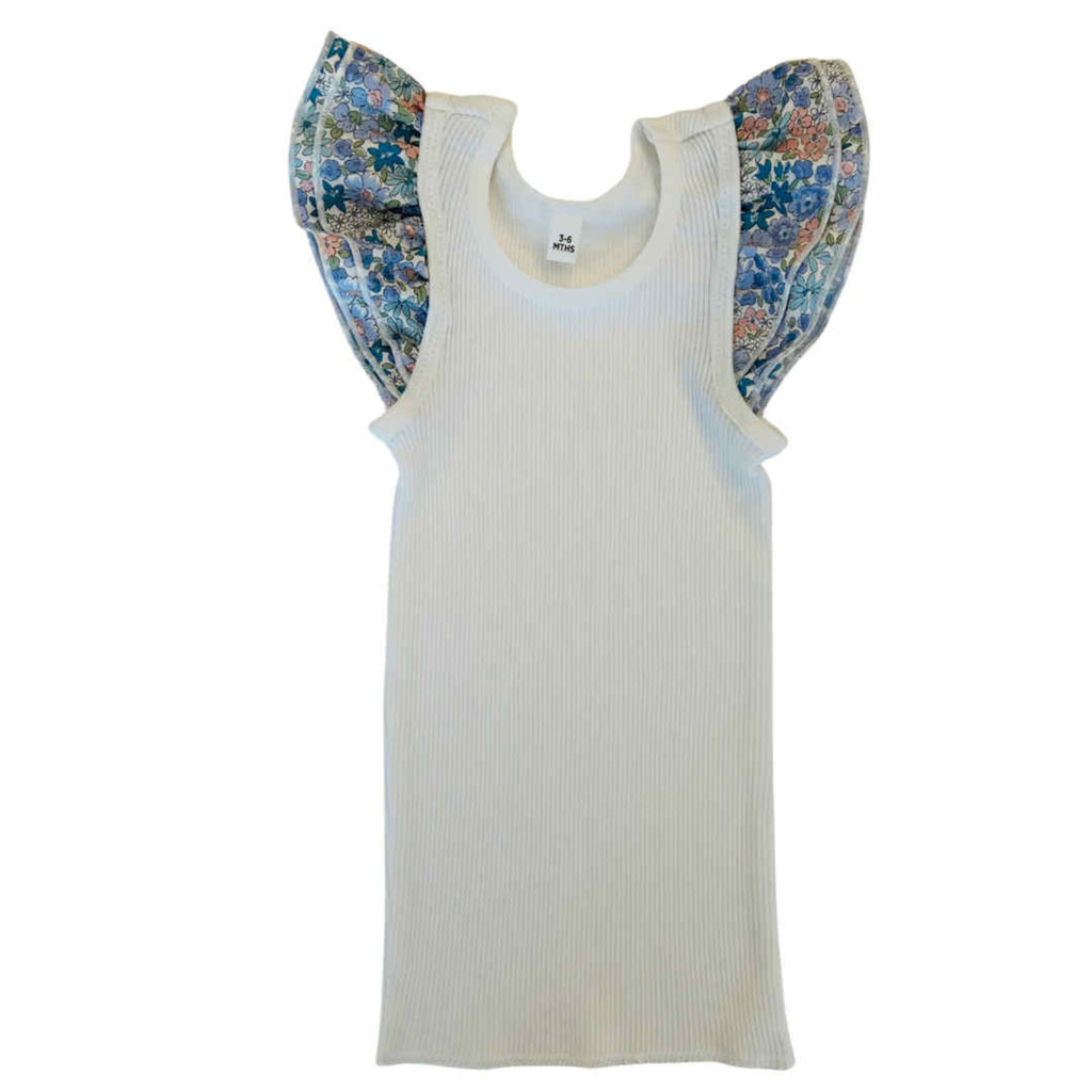 Blue Blossom Frilly Singlet & Bloomer Set