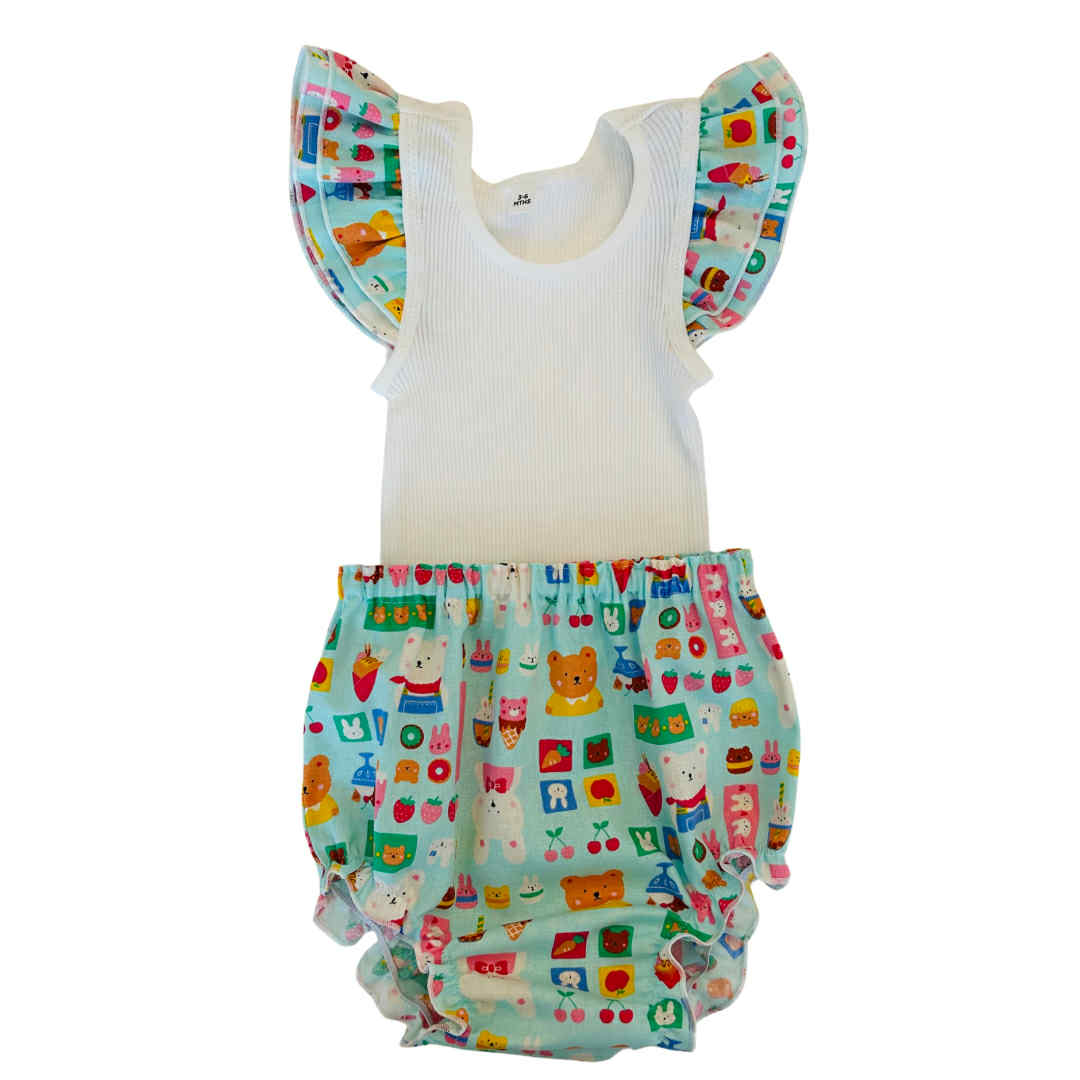 Bunnies & Bears Frilly Singlet & Bloomer Set