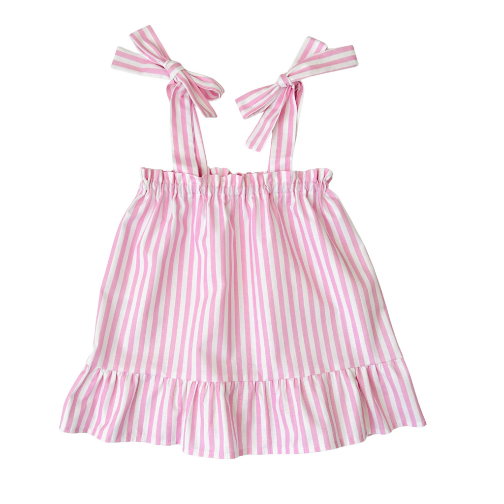 Pink Candy Stripe Bow Dress