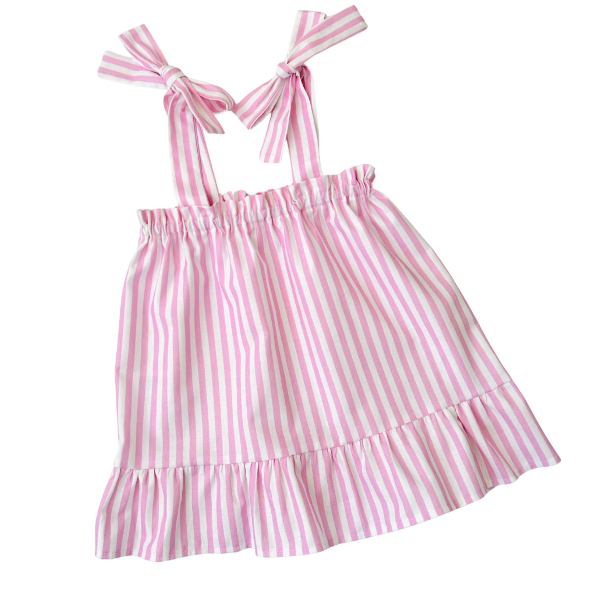 Pink Candy Stripe Bow Dress