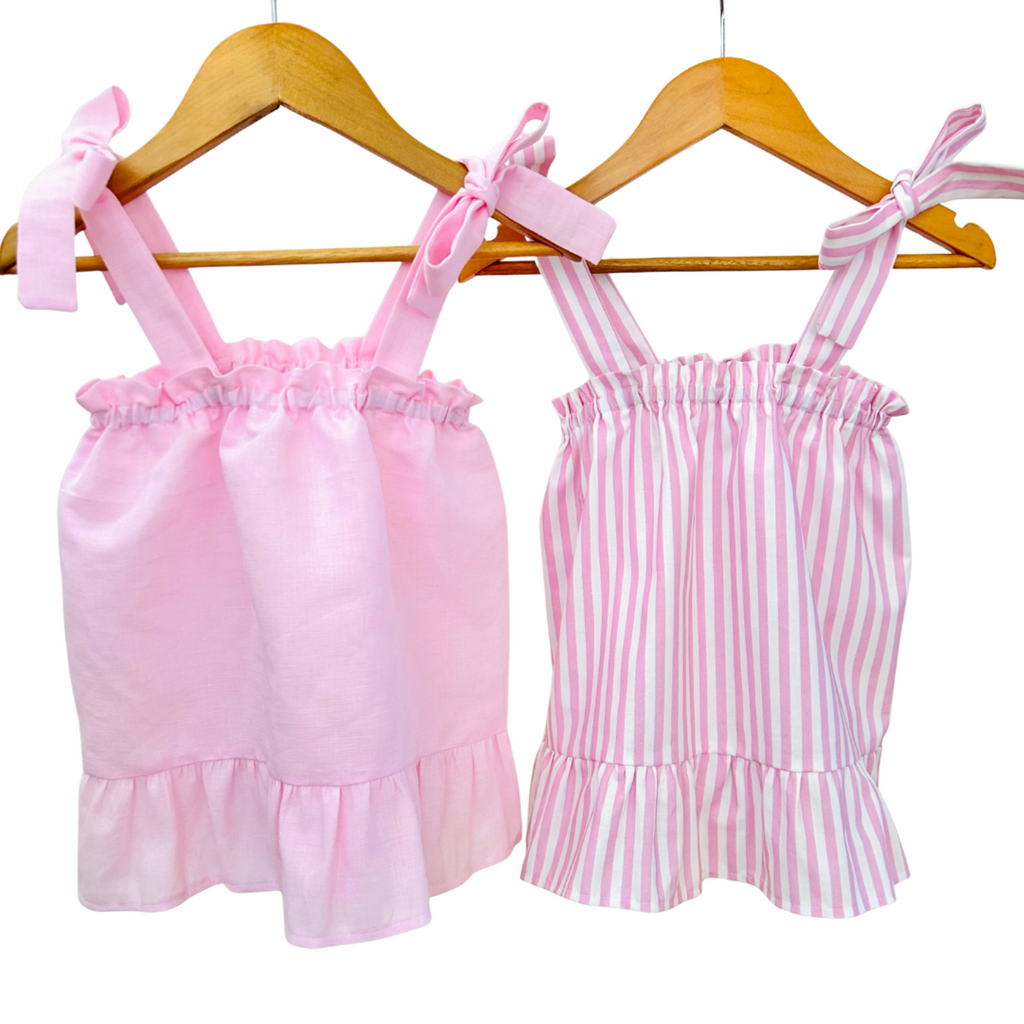 Pink Candy Stripe Bow Dress