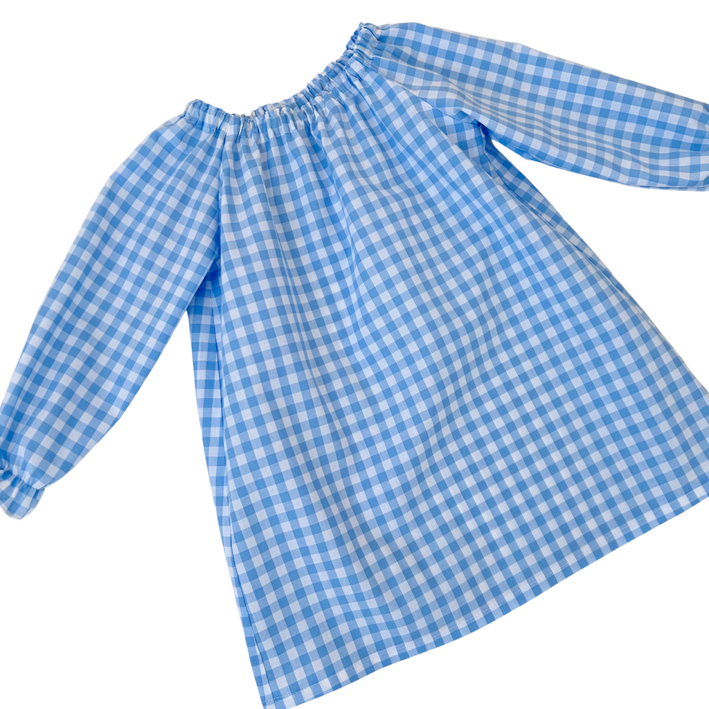 Blue Gingham Love Smock Dress