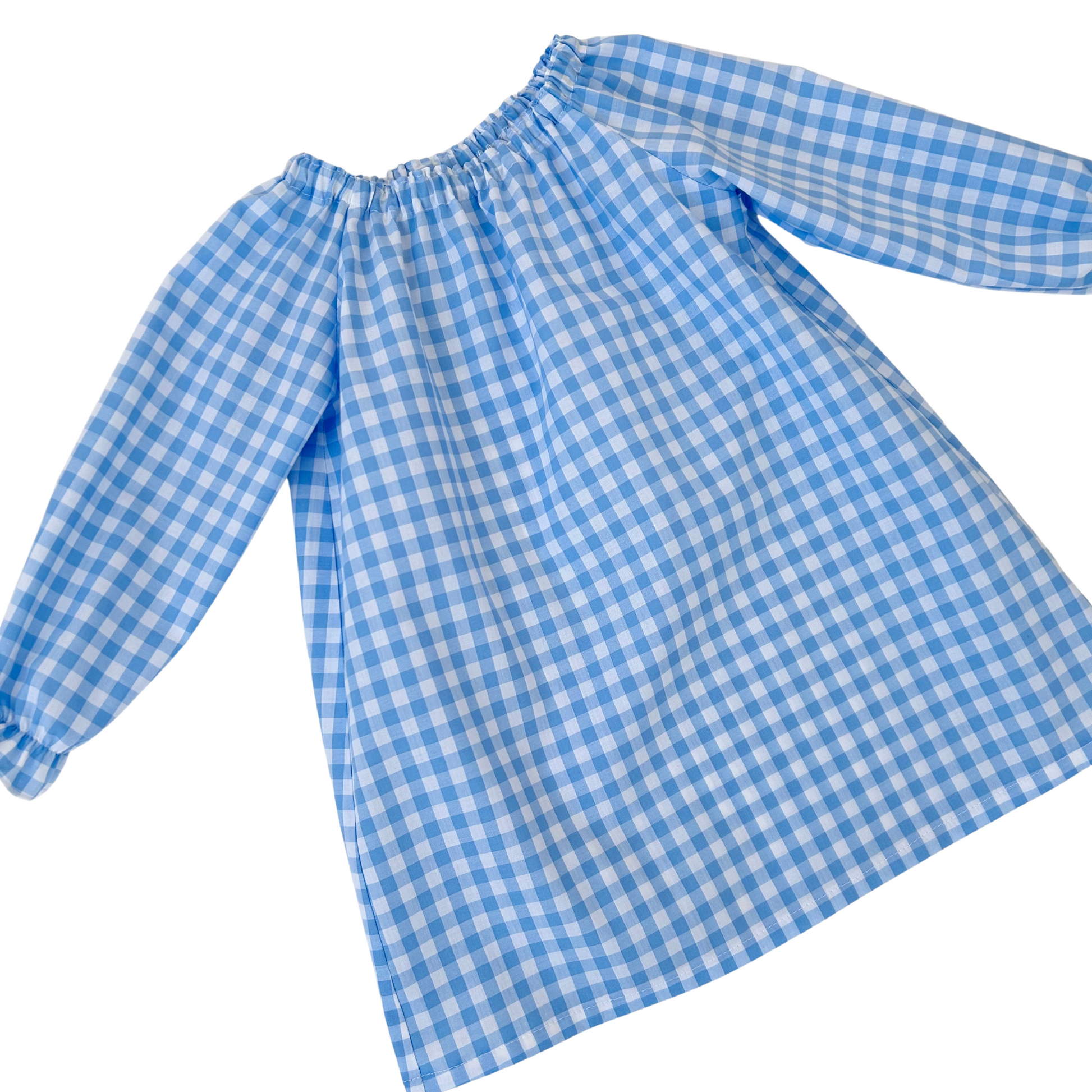 Blue Gingham Love Smock Dress