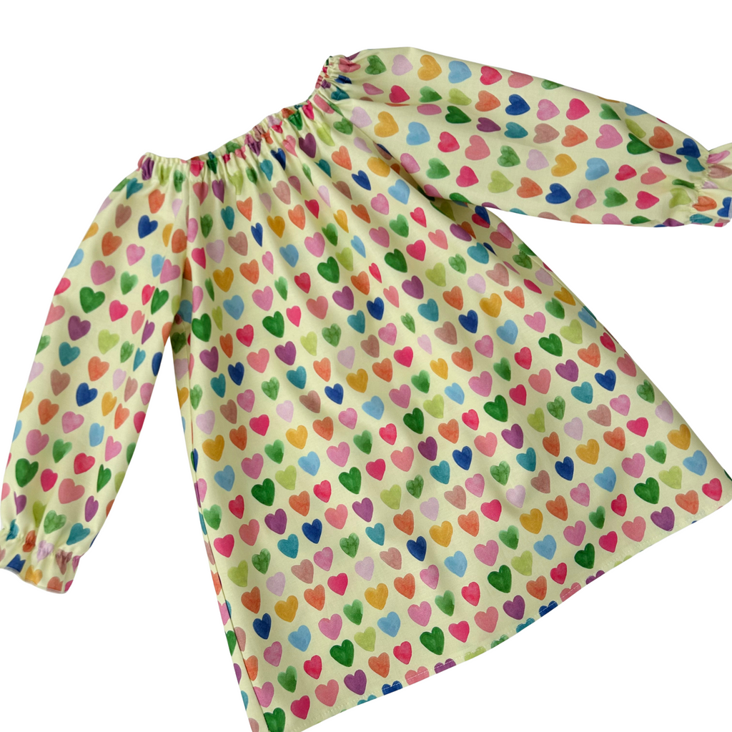 Lemon Love Hearts Smock Dress
