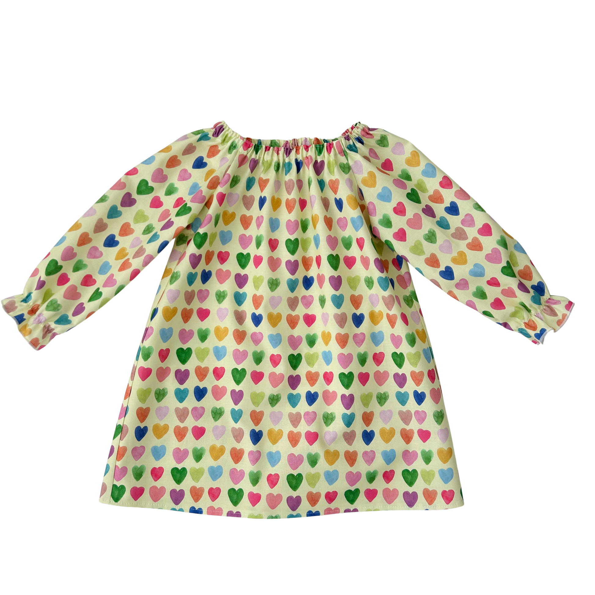 Lemon Love Hearts Smock Dress