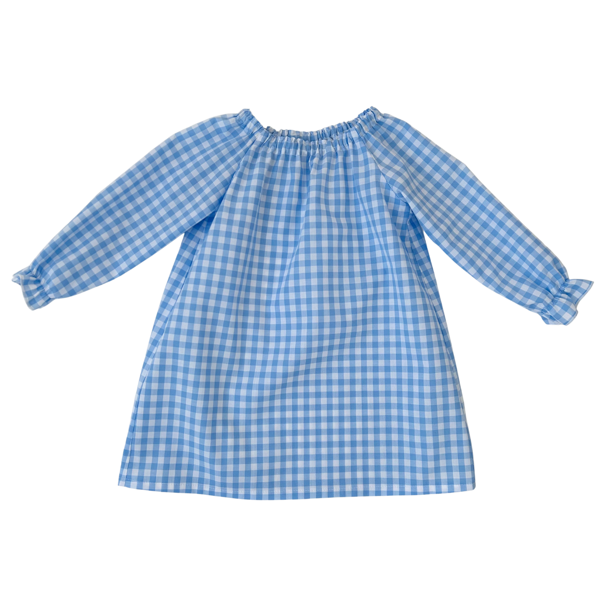 Blue Gingham Love Smock Dress
