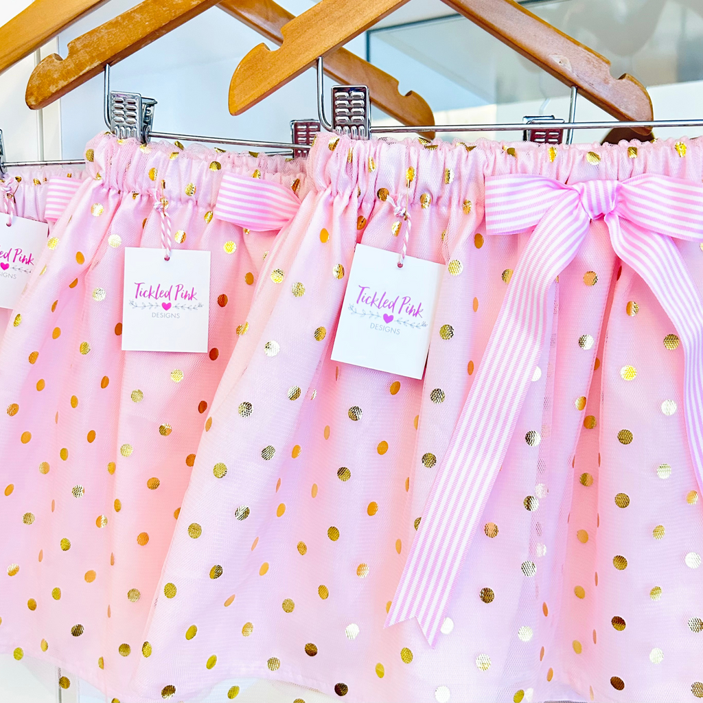 Pink & Gold Spot Tutu Skirt