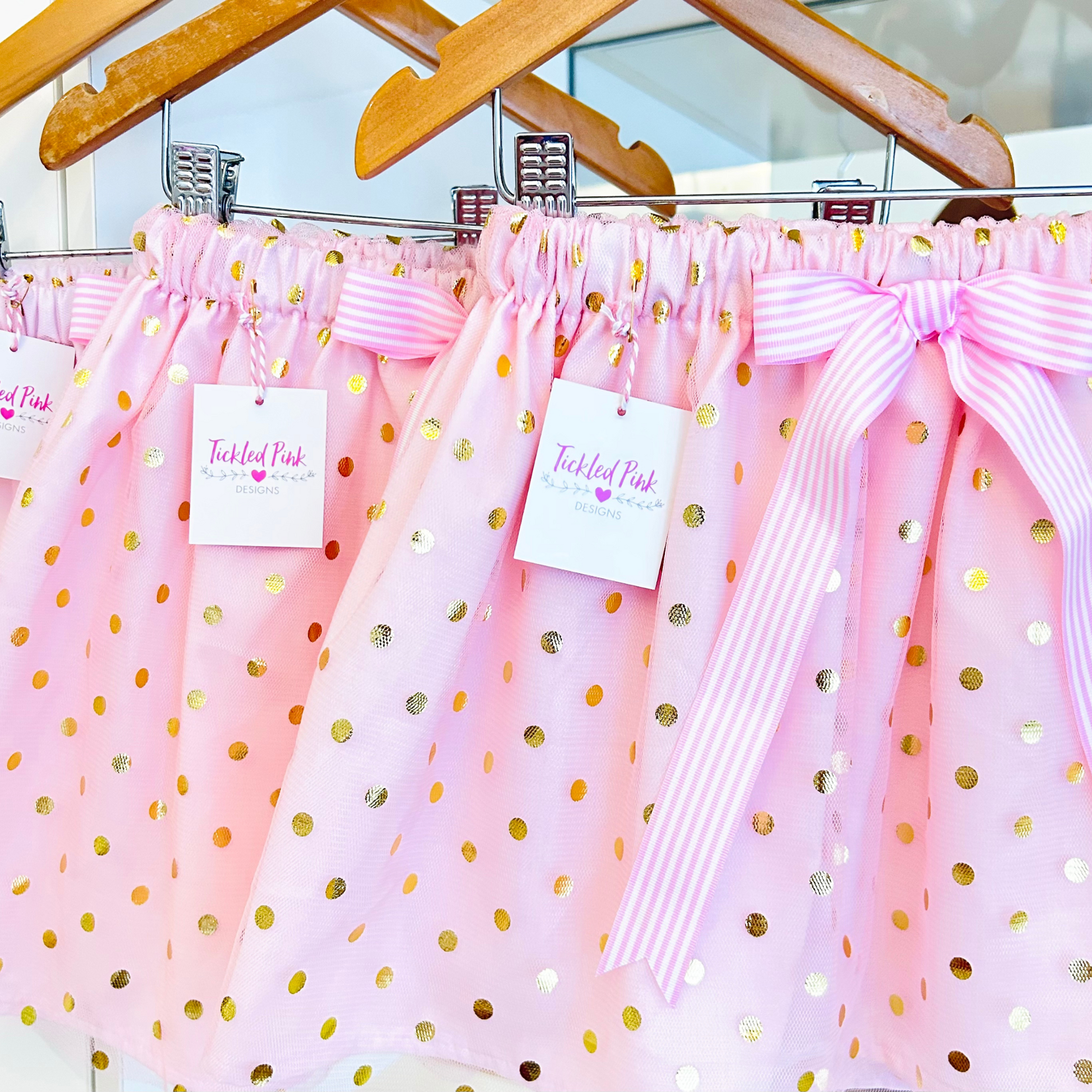 Pink & Gold Spot Tutu Skirt