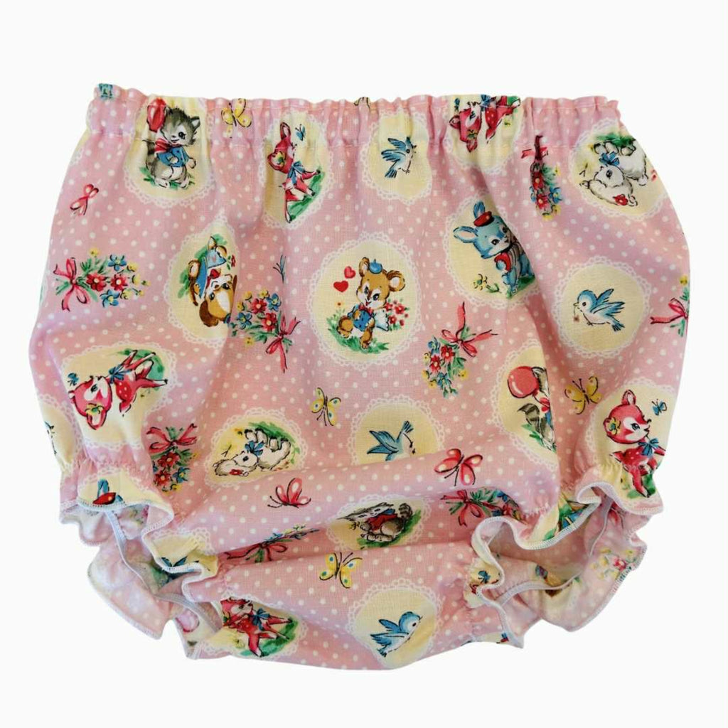 Kawaii Pink Animals  Frilly Singlet & Bloomer Set