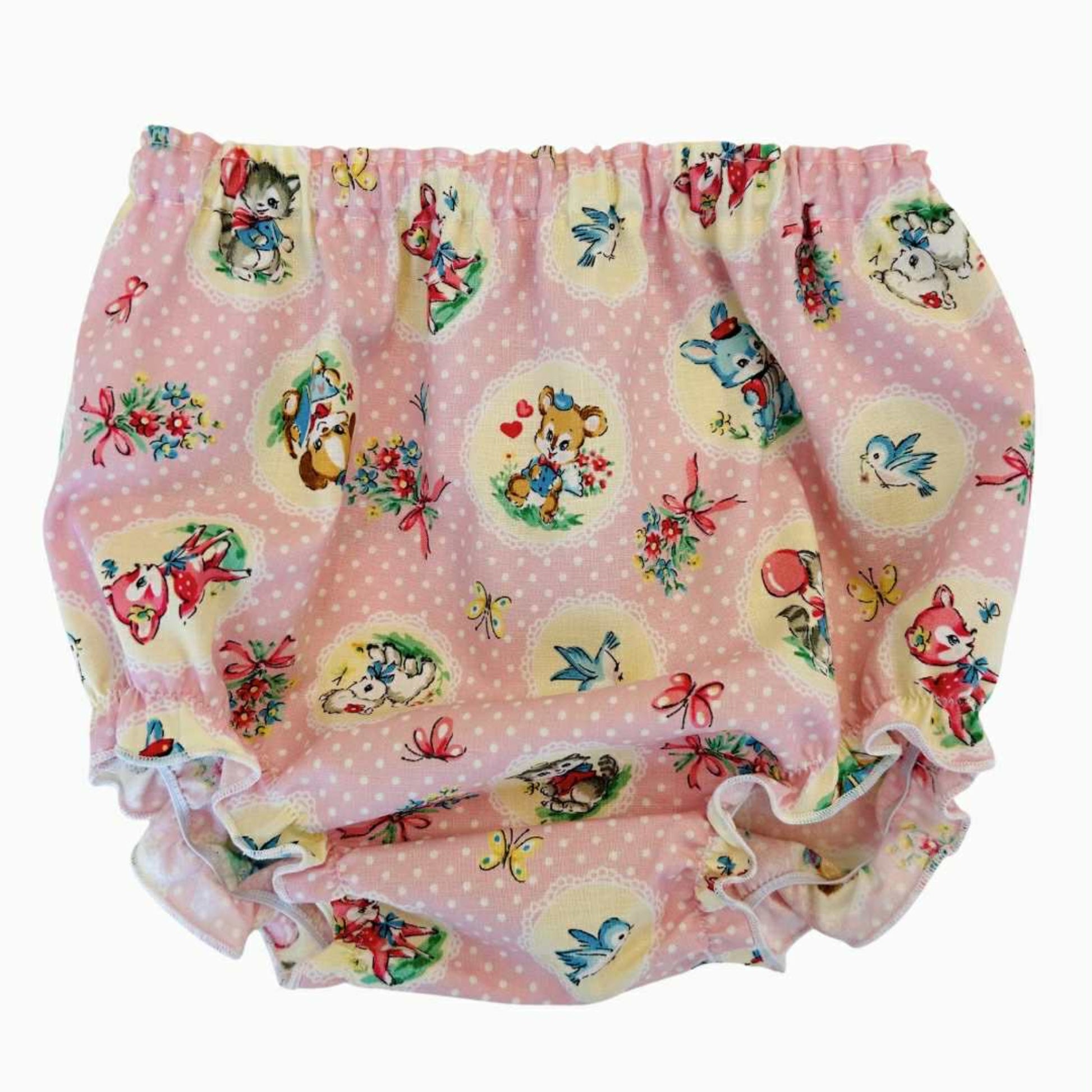 Kawaii Pink Animals  Frilly Singlet & Bloomer Set