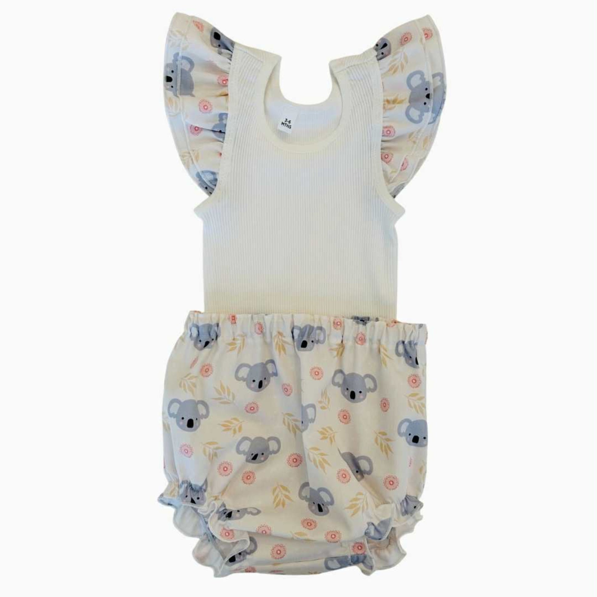 Koala Love Frilly Singlet & Bloomer Set