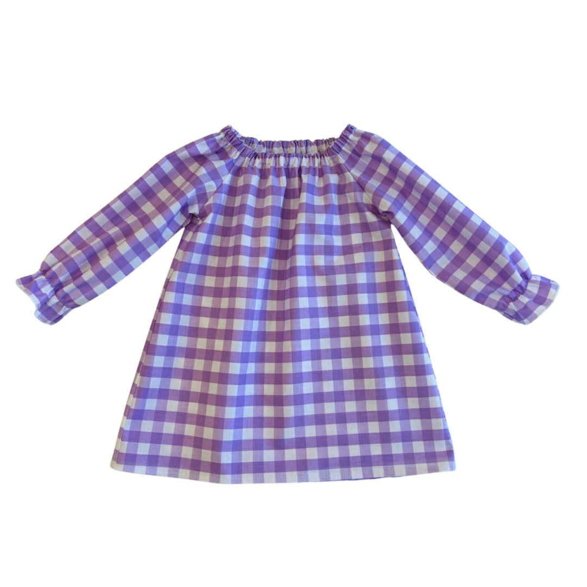 Lilac Gingham Love Smock Dress