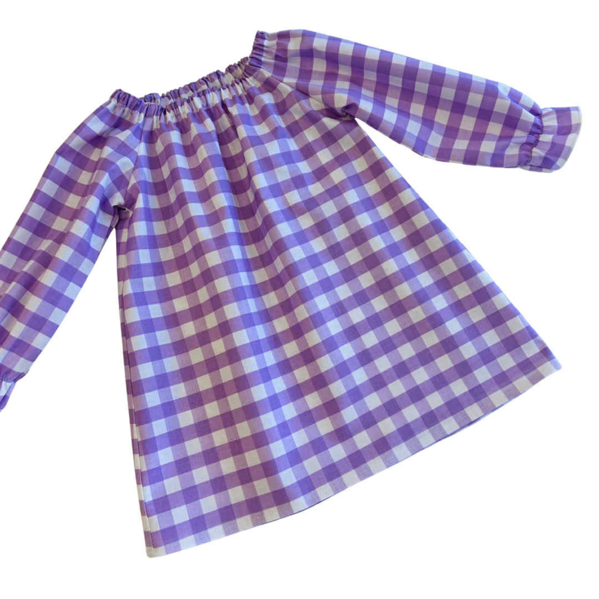Lilac Gingham Love Smock Dress