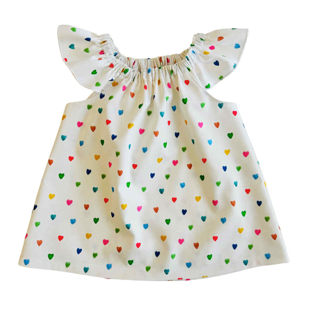 Love Hearts Mini Flutter Top & Bloomer Set