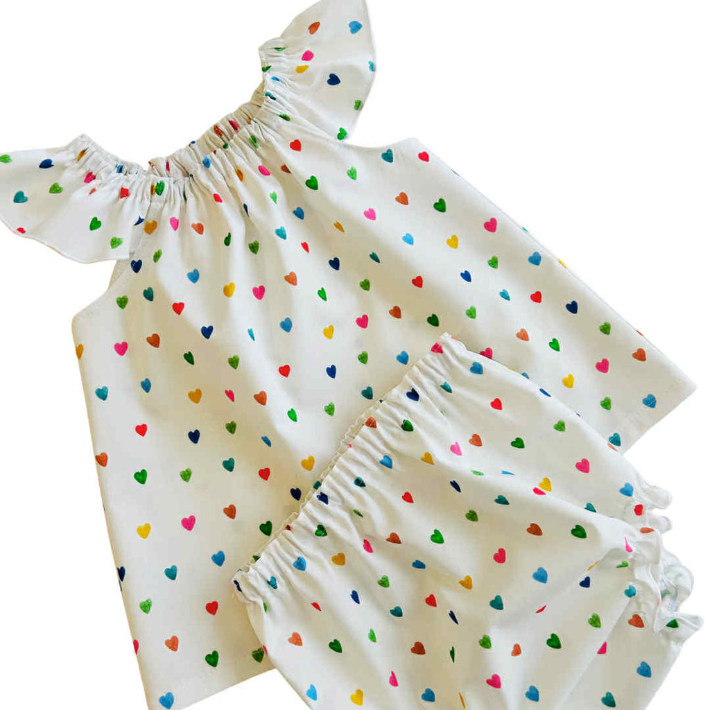 Love Hearts Mini Flutter Top & Bloomer Set