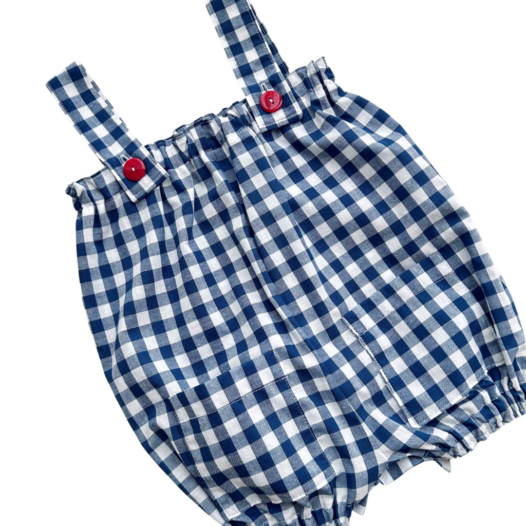 Navy Gingham Love Overalls