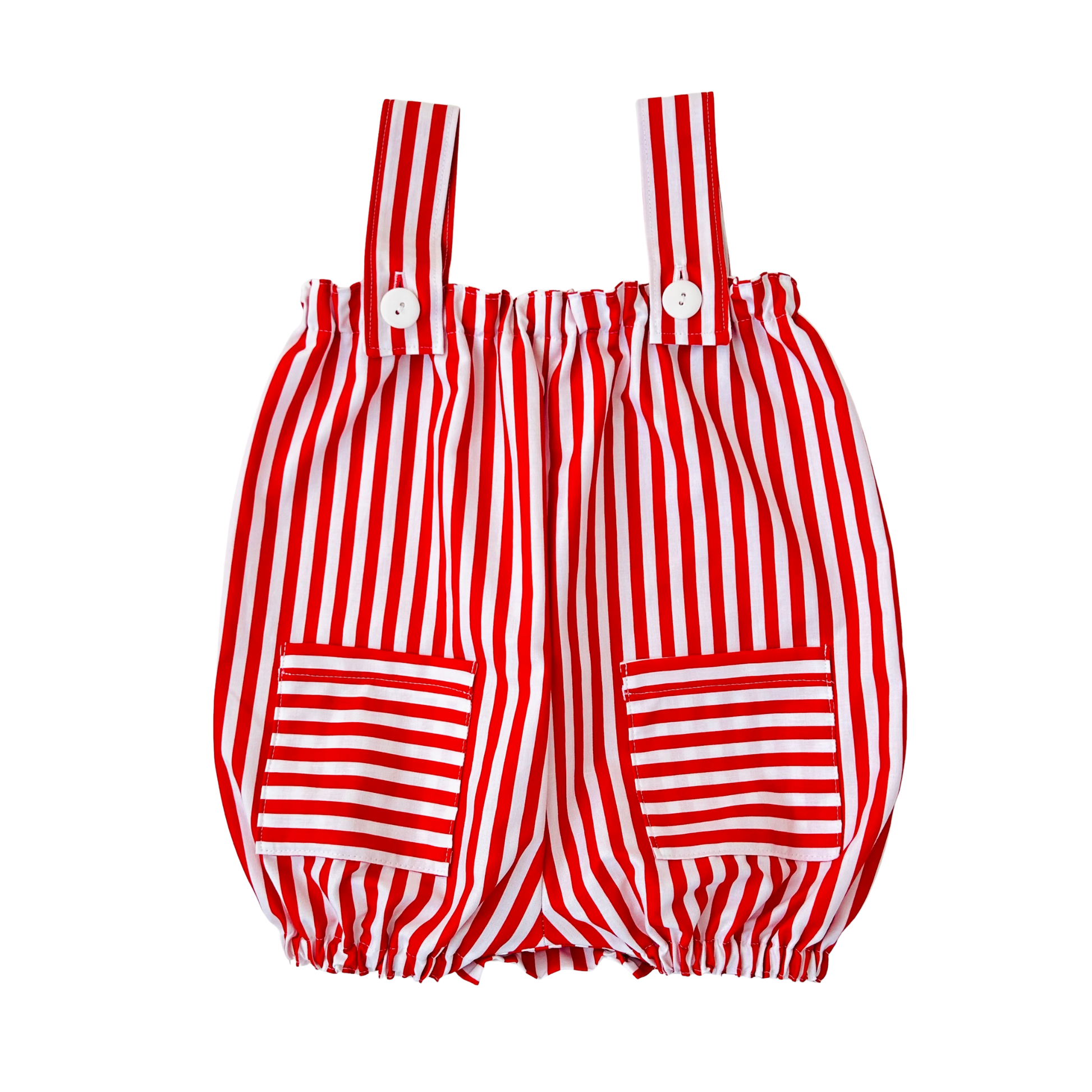 Red Candy Cane Stripes Overalls