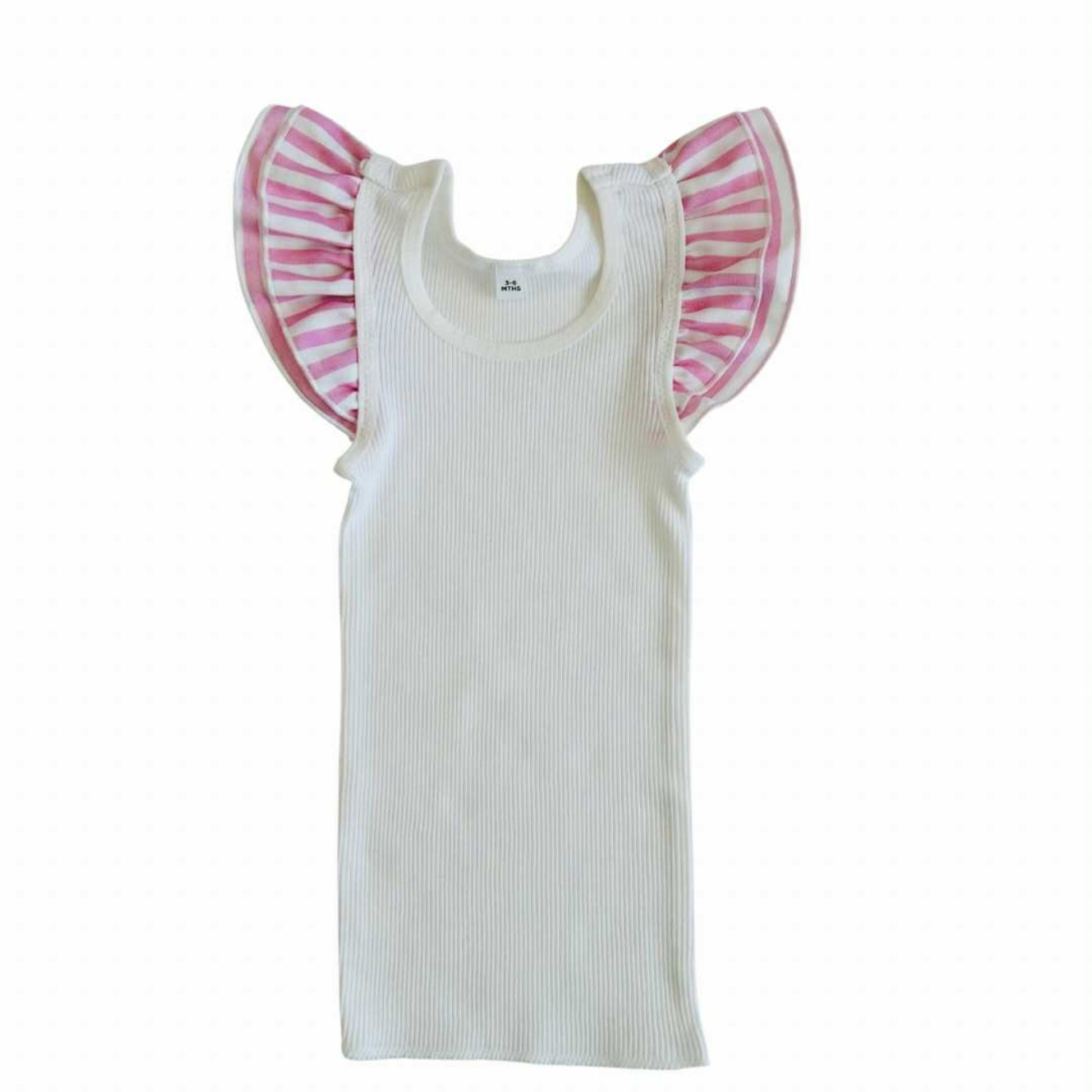 Pink Candy Stripes Frilly Singlet & Bloomer Set