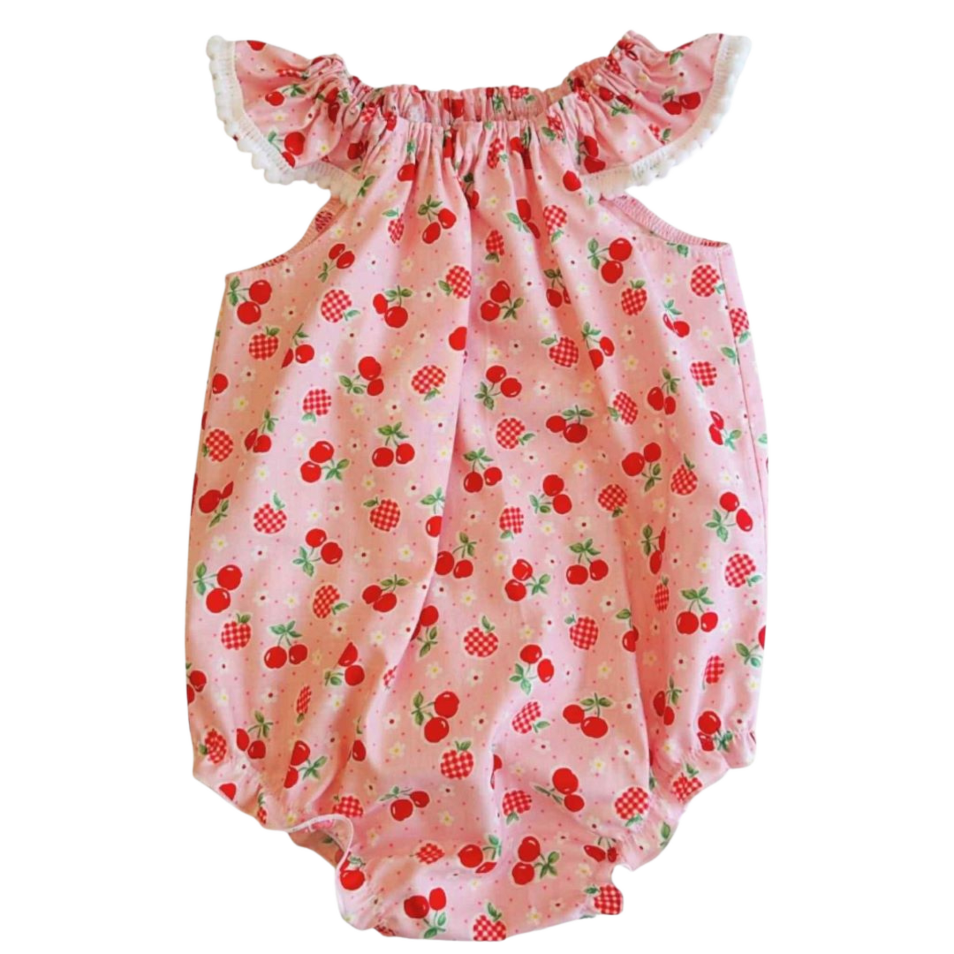 Pink Cherry Flutter Romper