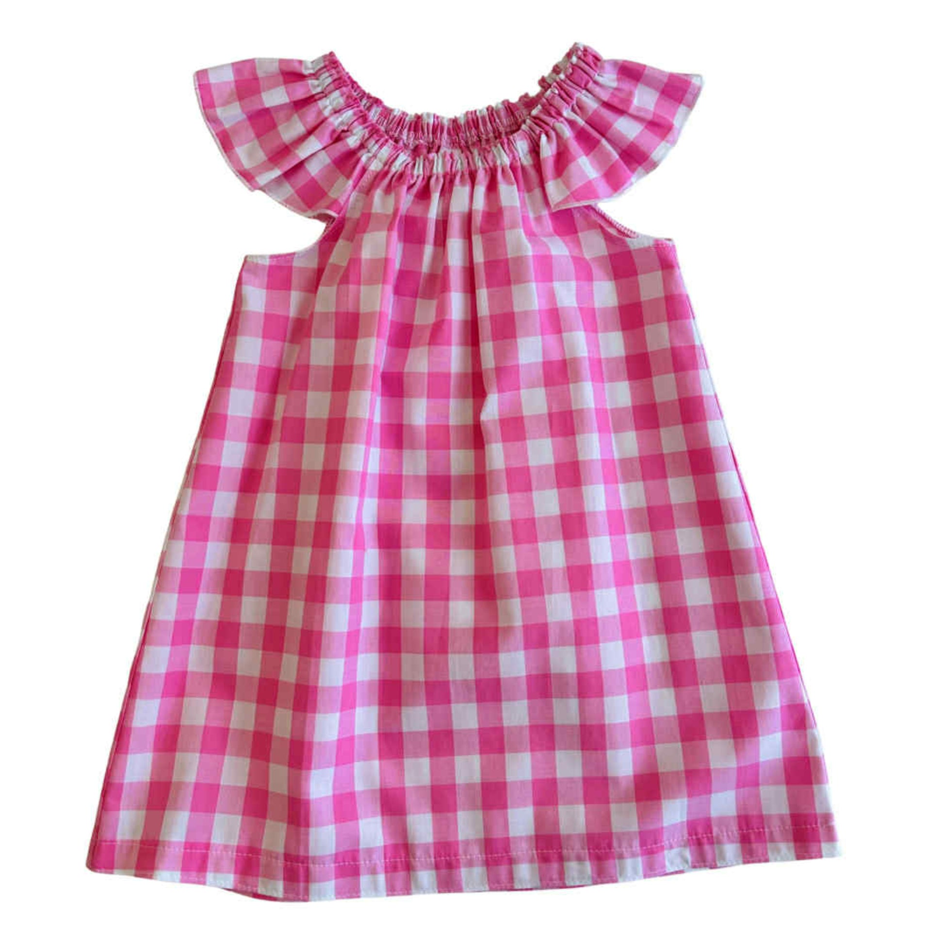 Pink Gingham Love Flutter Dress