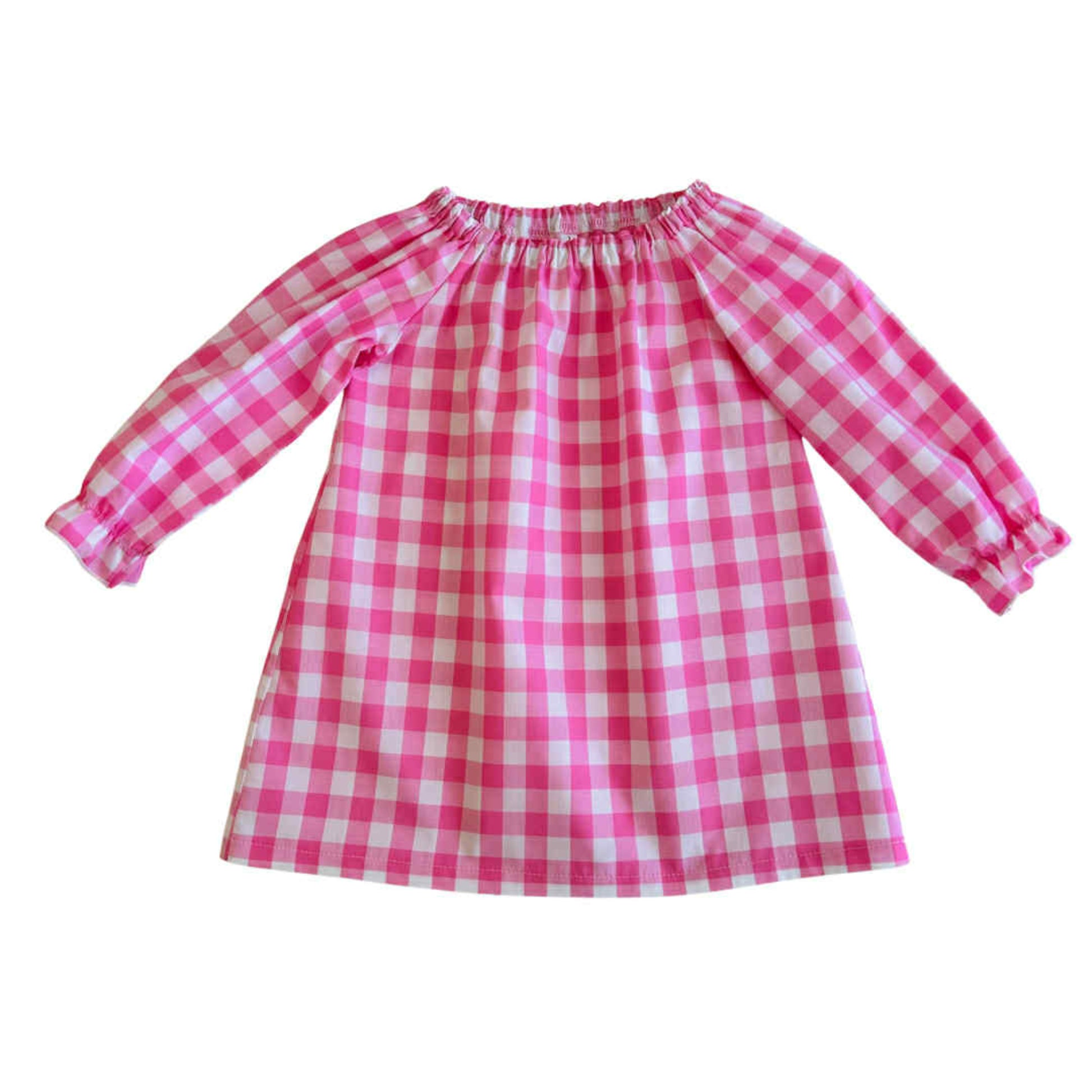 Pink Gingham Love Smock Dress