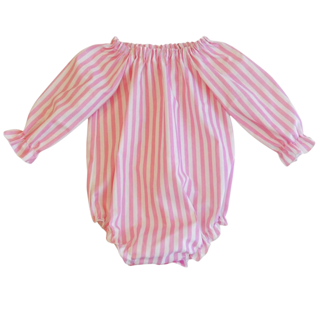 Pink Stripes Smock Romper