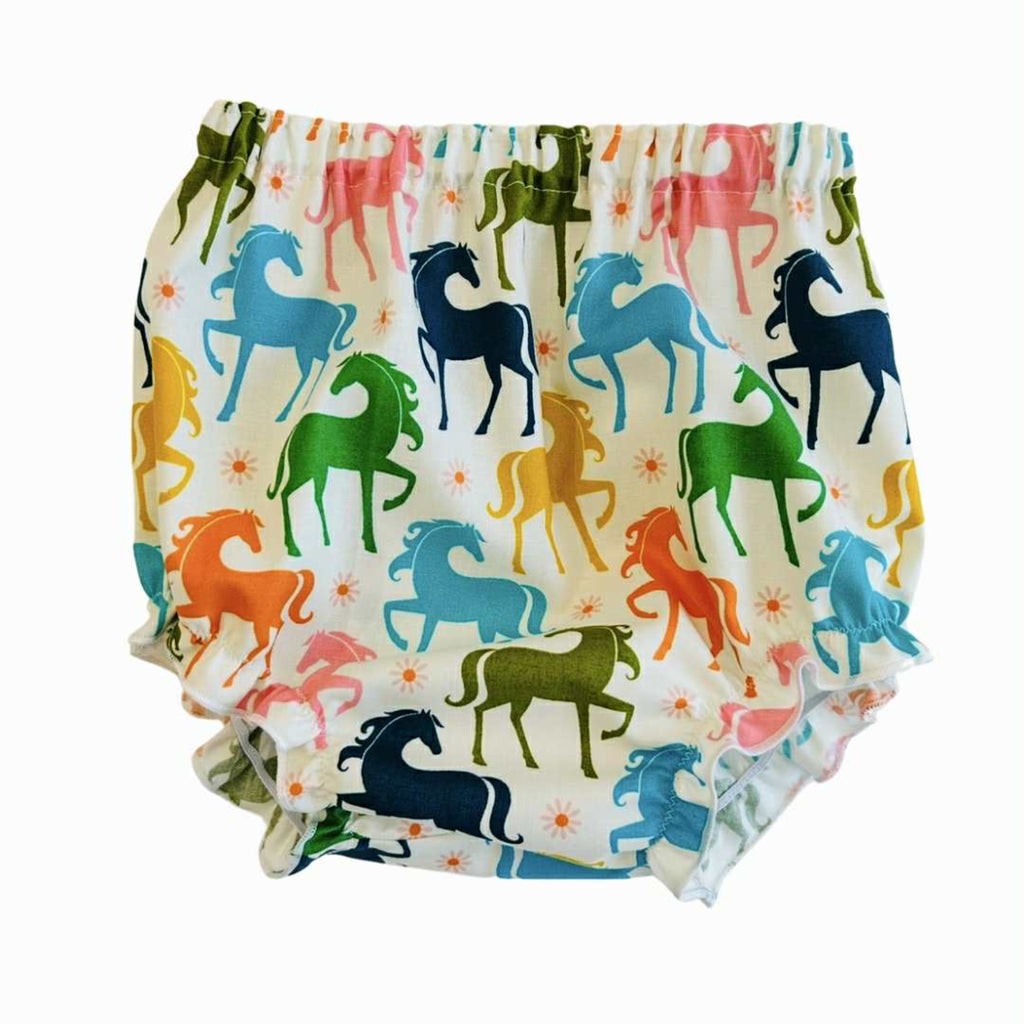 Rainbow Horses Frilly Singlet & Bloomer Set