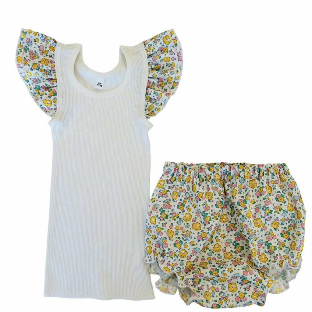 Springtime Blossom  Frilly Singlet & Bloomer Set