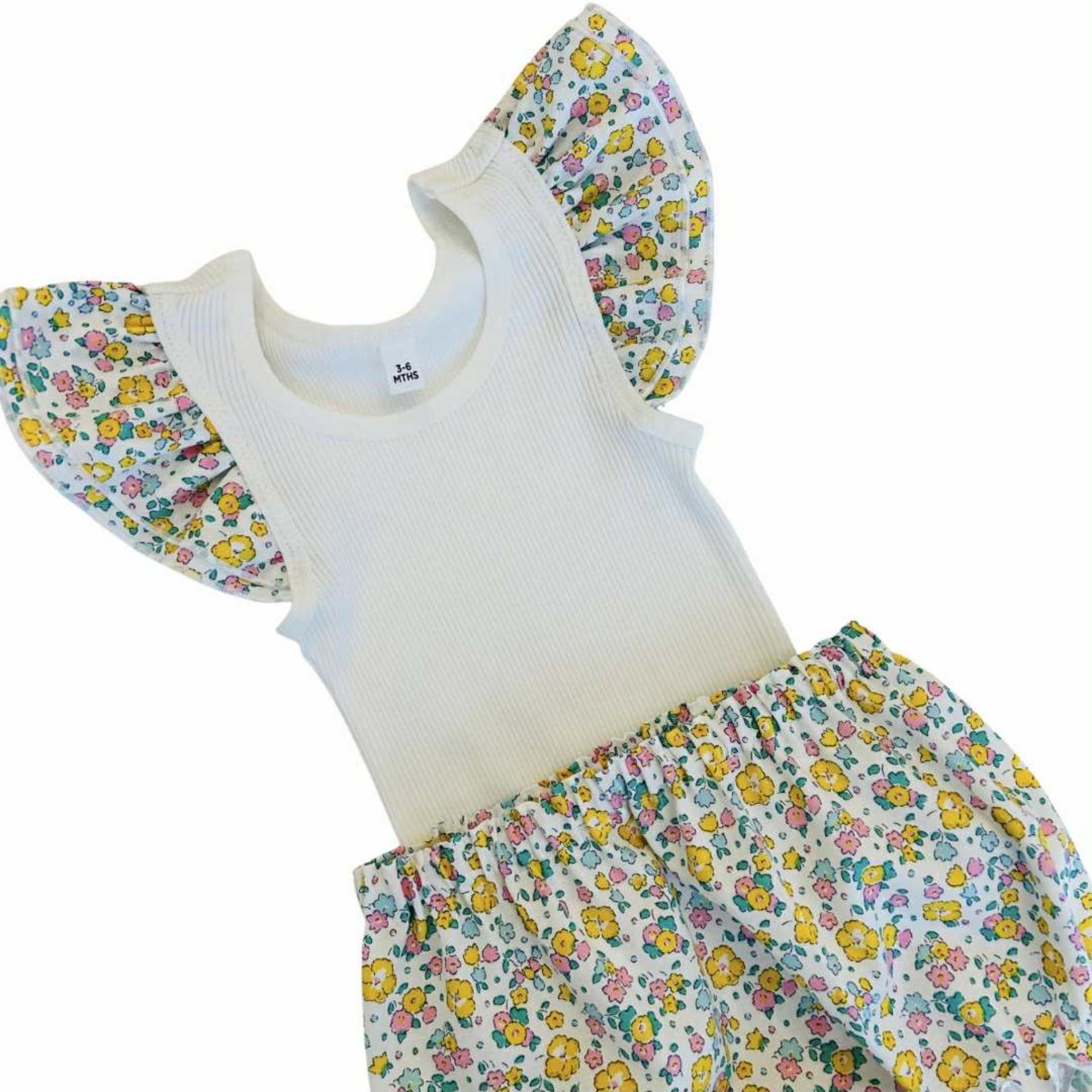Springtime Blossom  Frilly Singlet & Bloomer Set