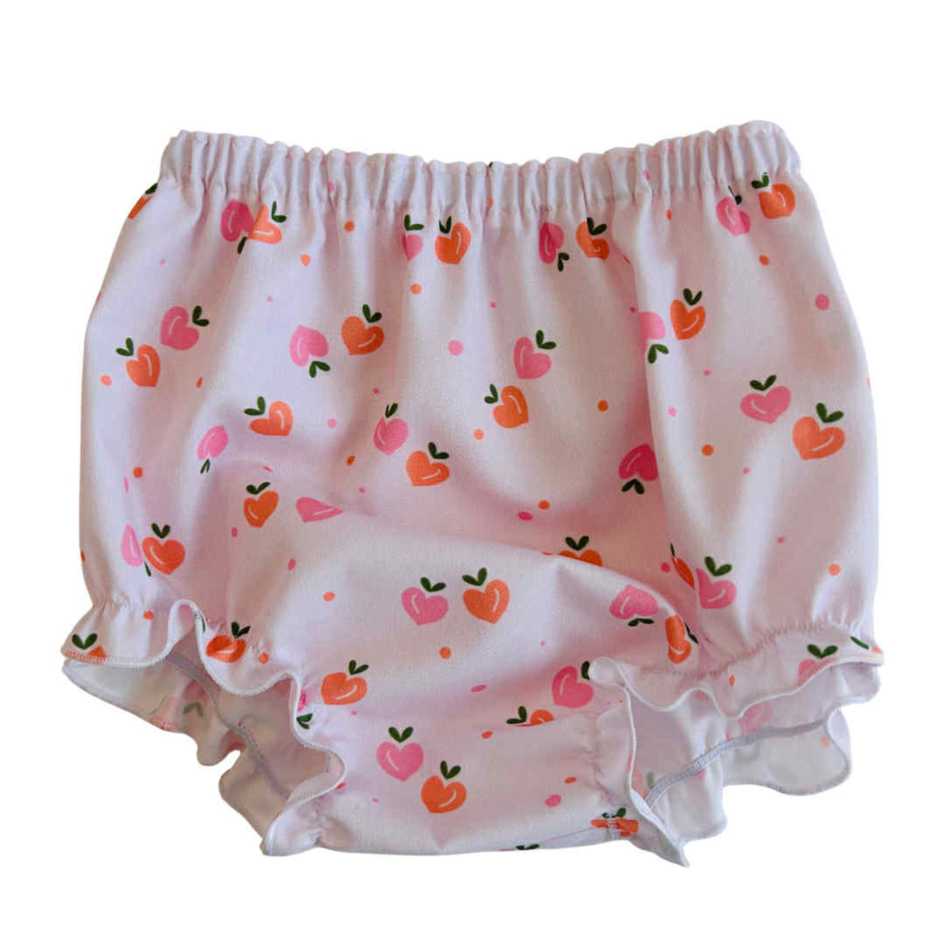 Baby bloomers strawberry pattern on a white background
