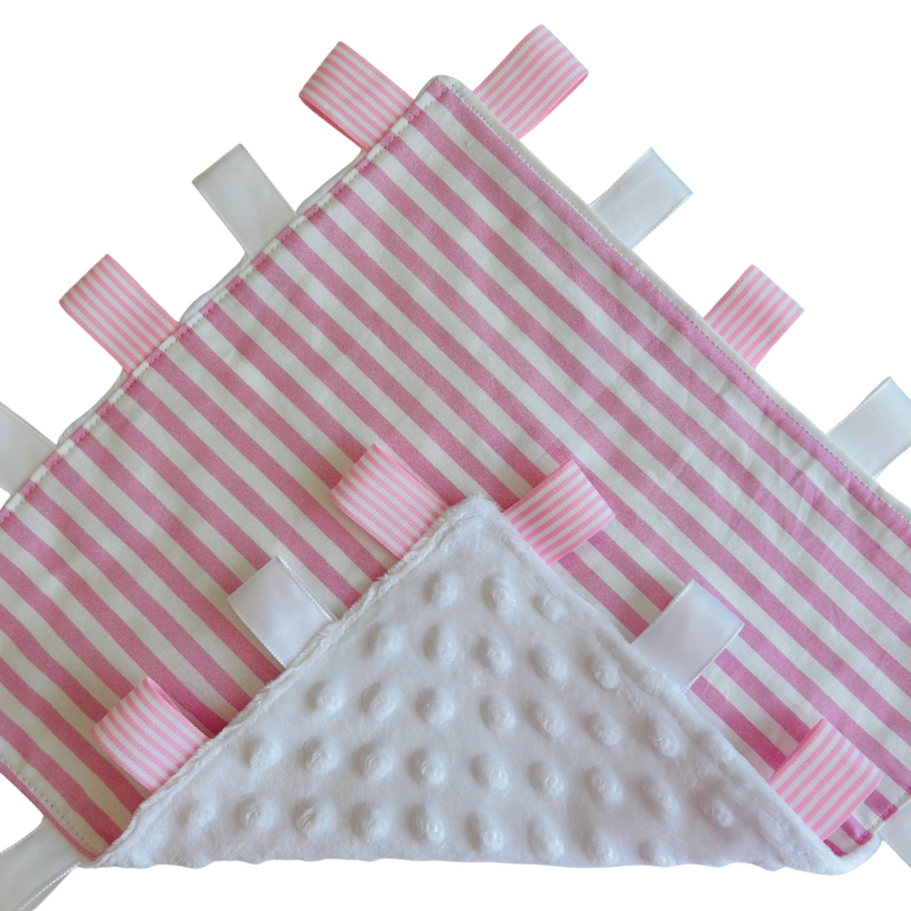 Pink Candy Stripes Taggie