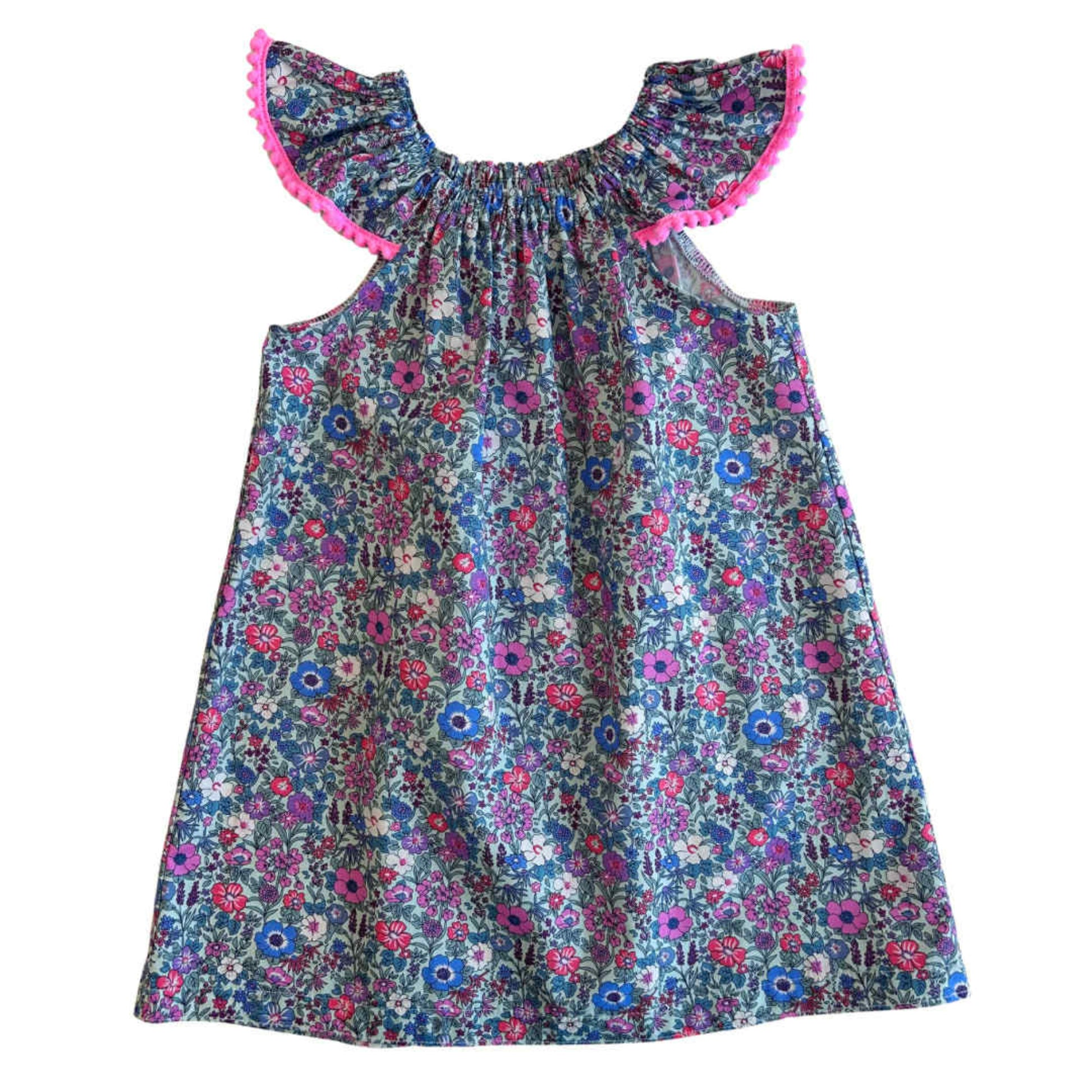 Floral dress with flutter sleeves 