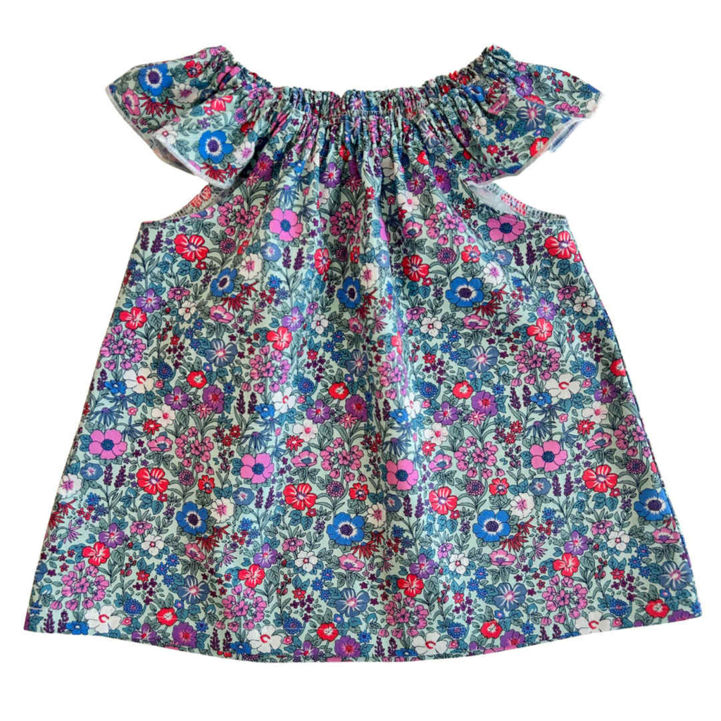 Floral dress with colorful pattern  with flutter sleeves